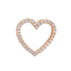 14K White Gold Round Diamond Heart Pendant 0.68ct 22.2mm -Luxurman 14k gold round diamond heart pendant 068ct p 27681 ro