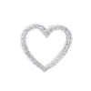14K White Gold Round Diamond Heart Pendant 0.68ct 22.2mm