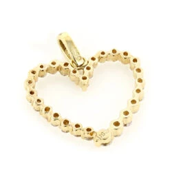 14K Yellow Gold Round Diamond Heart Pendant 1ct 15/16 In (24mm) 8 14K Yellow Gold Round Diamond Heart Pendant 1ct 15/16 In (24mm) -Luxurman 14k gold round diamond heart pendant 1ct p 27718 backye