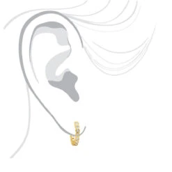 14K Yellow Gold Round Diamond Hoop Huggie Earrings 0.16ct -Luxurman 14k gold round diamond hoop huggie earrings 016ct p 6827 bodye