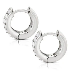 14K Yellow Gold Round Diamond Huggie Earrings Hoops 0.62ct -Luxurman 14k gold round diamond huggie earrings hoops 062ct p 6034 backwh