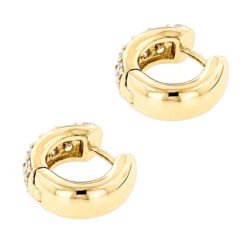 14K Yellow Gold Round Diamond Huggie Earrings Hoops 0.62ct -Luxurman 14k gold round diamond huggie earrings hoops 062ct p 6034 backye
