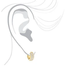 14K Yellow Gold Round Diamond Huggie Earrings Hoops 0.62ct -Luxurman 14k gold round diamond huggie earrings hoops 062ct p 6034 bodye