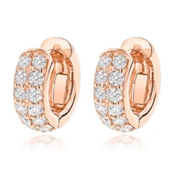 14K Yellow Gold Round Diamond Huggie Earrings Hoops 0.62ct -Luxurman 14k gold round diamond huggie earrings hoops 062ct p 6034 ro