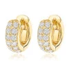 14K Yellow Gold Round Diamond Huggie Earrings Hoops 0.62ct