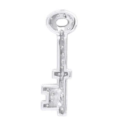 Small 14K White Gold Round Diamond Key Pendant For Women 0.25ct -Luxurman 14k gold round diamond key pendant 025ct p 30616 backwh