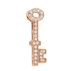 Small 14K White Gold Round Diamond Key Pendant For Women 0.25ct -Luxurman 14k gold round diamond key pendant 025ct p 30616 ro