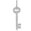 14K White Gold Round Diamond Key Pendant 0.38ct 9.8mm