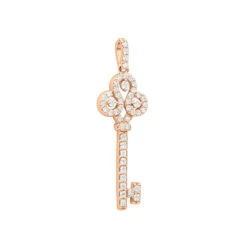 14K White Gold Round Diamond Key Pendant 1.57ct -Luxurman 14k gold round diamond key pendant 157ct p 30603 ro