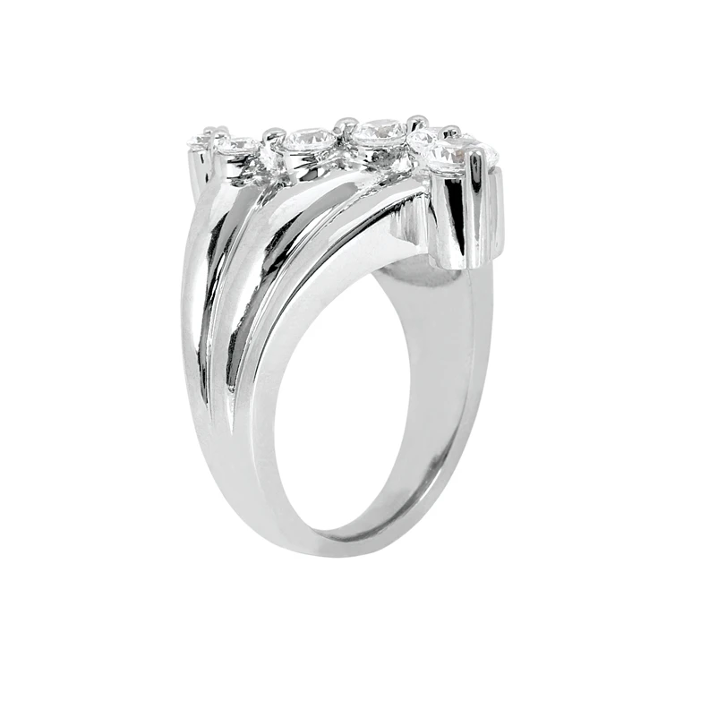 14K White Gold Round Diamond Ladies Ring 0.50ct 16.8mm 2 14K White Gold Round Diamond Ladies Ring 0.50ct 16.8mm - Image 2