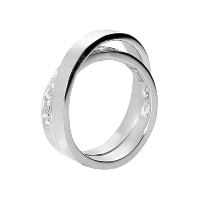 14K White Gold Round Diamond Ladies Ring 0.55ct 8.9mm 3 14K White Gold Round Diamond Ladies Ring 0.55ct 8.9mm - Image 3