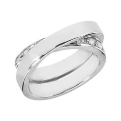 14K White Gold Round Diamond Ladies Ring 0.55ct 8.9mm