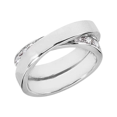 14K White Gold Round Diamond Ladies Ring 0.55ct 8.9mm 1 14K White Gold Round Diamond Ladies Ring 0.55ct 8.9mm