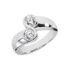 14K White Gold Round Diamond Ladies Ring 0.70ct 11.4mm
