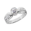 14K White Gold Round Diamond Ladies Ring 0.80ct 5.7mm