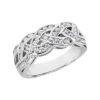 14K White Gold Round Diamond Ladies Ring 0.92ct 8.4mm
