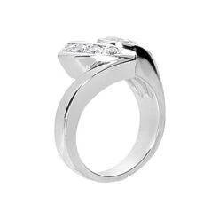 14K White Gold Round Diamond Ladies Ring 1.20ct 13.7mm -Luxurman 14k gold round diamond ladies ring 120ct p 29696 back white