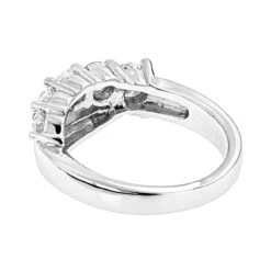 14K White Gold Round Diamond Ladies Ring 1.25ct 8.3mm -Luxurman 14k gold round diamond ladies ring 125ct p 29115 backwh