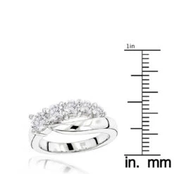 14K White Gold Round Diamond Ladies Ring 1.25ct 8.3mm -Luxurman 14k gold round diamond ladies ring 125ct p 29115 rulerwh