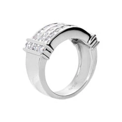14K White Gold Round Diamond Ladies Ring 1.45ct 6 14K White Gold Round Diamond Ladies Ring 1.45ct -Luxurman 14k gold round diamond ladies ring 145ct p 29443 back white