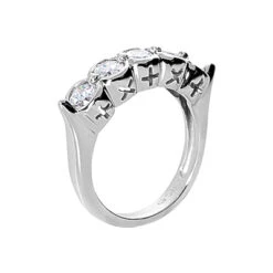14K White Gold Round Diamond Ladies Ring 1.50ct 6.2mm -Luxurman 14k gold round diamond ladies ring 150ct p 29158 back white