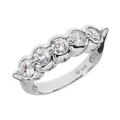 14K White Gold Round Diamond Ladies Ring 1.50ct 6.2mm
