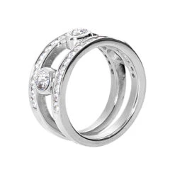 14K White Gold Round Diamond Ladies Ring 1.50ct 10.5mm 6 14K White Gold Round Diamond Ladies Ring 1.50ct 10.5mm -Luxurman 14k gold round diamond ladies ring 150ct p 29706 back white