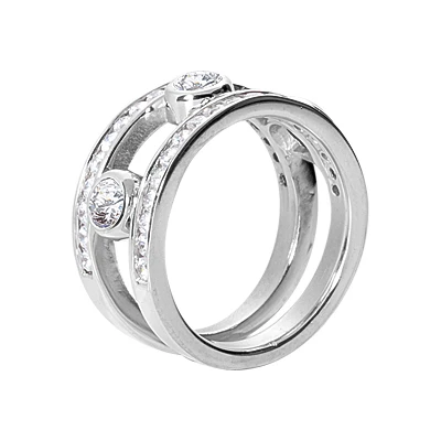 14K White Gold Round Diamond Ladies Ring 1.50ct 10.5mm 3 14K White Gold Round Diamond Ladies Ring 1.50ct 10.5mm - Image 3
