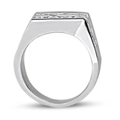 14K White Gold Round Diamond Ladies Ring 1.52ct 7mm -Luxurman 14k gold round diamond ladies ring 152ct p 29164 back white