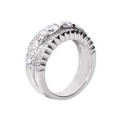 14K White Gold Round Diamond Ladies Ring 1.61ct 8.9mm -Luxurman 14k gold round diamond ladies ring 161ct p 29320 back white
