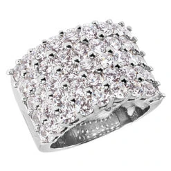14K White Gold Round Diamond Ladies Ring 4.50ct
