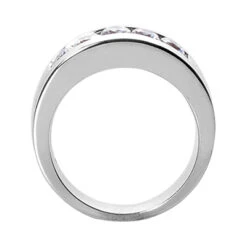 14K White Gold Round Diamond Men's Wedding Band 1.25ct -Luxurman 14k gold round diamond mens wedding band 125ct p 25541 back white 20220426