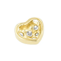 Small 14K Yellow Gold Round Diamond Pave Heart Pendant 0.16ct -Luxurman 14k gold round diamond pave heart pendant 016ct p 27725 backye