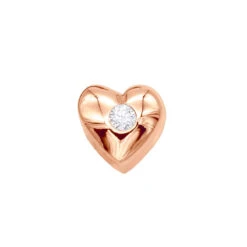 14K Yellow Gold Round Diamond Puffed Heart Pendant 0.03ct -Luxurman 14k gold round diamond puffed heart pendant 003ct p 27707 ro
