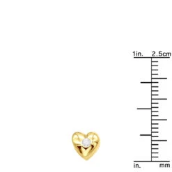 14K Yellow Gold Round Diamond Puffed Heart Pendant 0.03ct -Luxurman 14k gold round diamond puffed heart pendant 003ct p 27707 rulerye