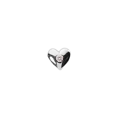 14K White Gold Round Diamond Puffed Heart Pendant 0.10ct 1 14K White Gold Round Diamond Puffed Heart Pendant 0.10ct