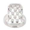 14K White Gold Round Diamond Right Hand Ladies Ring 0.18ct