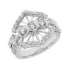 14K White Gold Round Diamond Right Hand Ladies Ring 1.45ct