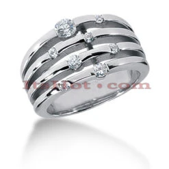 14K White Gold Round Diamond Right Hand Ring 0.38ct