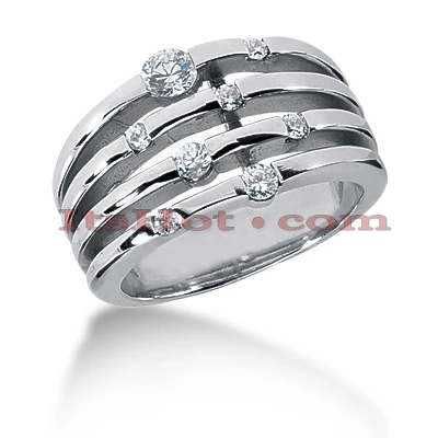 14K White Gold Round Diamond Right Hand Ring 0.38ct 1 14K White Gold Round Diamond Right Hand Ring 0.38ct