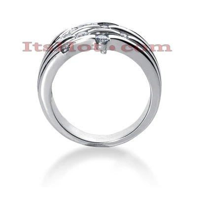 14K White Gold Round Diamond Right Hand Ring 0.38ct 2 14K White Gold Round Diamond Right Hand Ring 0.38ct - Image 2