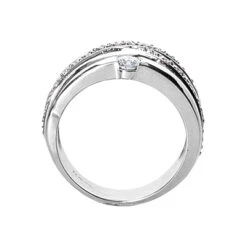 14K White Gold Round Diamond Right Hand Ring 0.57ct 6 14K White Gold Round Diamond Right Hand Ring 0.57ct -Luxurman 14k gold round diamond right hand ring 057ct p 29789 back white