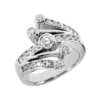14K White Gold Round Diamond Right Hand Ring 0.75ct