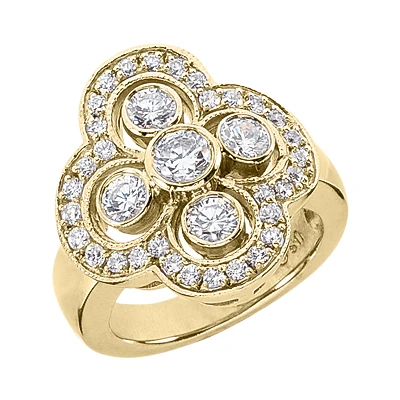14K White Gold Round Diamond Right Hand Ring 1.33ct 2 14K White Gold Round Diamond Right Hand Ring 1.33ct - Image 2
