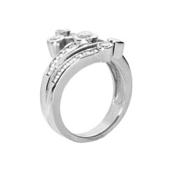 14K White Gold Round Diamond Right Hand Women's Ring 0.95ct 6 14K White Gold Round Diamond Right Hand Women's Ring 0.95ct -Luxurman 14k gold round diamond right hand womens ring 095ct p 29812 back white
