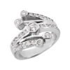 14K White Gold Round Diamond Right Hand Women's Ring 0.95ct