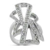 14K White Gold Round Diamond Right Hand Women's Ring 1.03ct