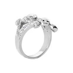 14K White Gold Round Diamond Right Hand Women's Ring 1.17ct -Luxurman 14k gold round diamond right hand womens ring 117ct p 29805 back white