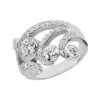 14K White Gold Round Diamond Right Hand Women's Ring 1.17ct