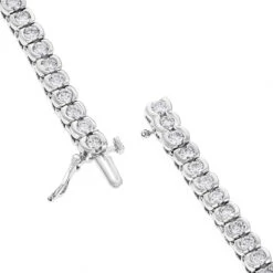 Round Diamond 14K White Gold Women's Tennis Bracelet 4.70ct -Luxurman 14k gold round diamond tennis bracelet 470ct p 260 backwh